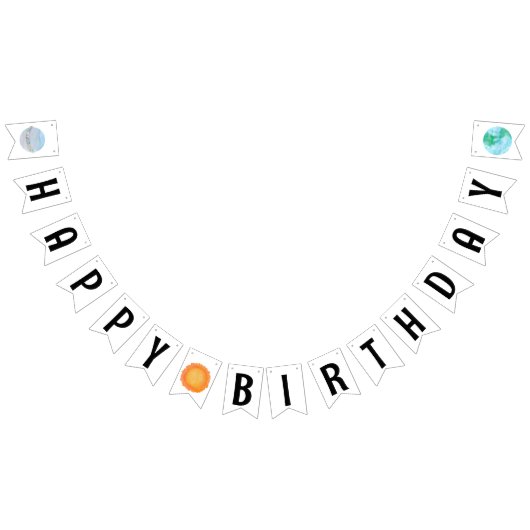 Bannière À Fanions Joyeux Anniversaire Soleil Et Planètes Bunting (Tout)