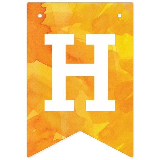 Bannière À Fanions Joyeux anniversaire sur l'aquarelle d'or (Deuxième drapeau)