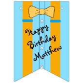 Bannière À Fanions Joyeux Anniversaire Suspendants et Cravate de Bow (Troisième drapeau)