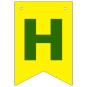 Bannière À Fanions Joyeux anniversaire vert et jaune (Deuxième drapeau)