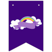 Bannière À Fanions Joyeux anniversaire violet Rainbow Party (Premier drapeau)
