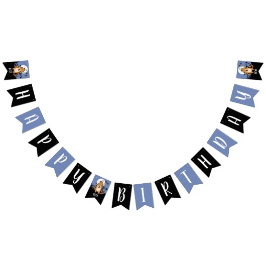 Bannière À Fanions Joyeux anniversaire Werewolf Pleine lune et chauve (Tout)