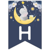 Bannière À Fanions Joyeux bébé éléphant anniversaire (Deuxième drapeau)