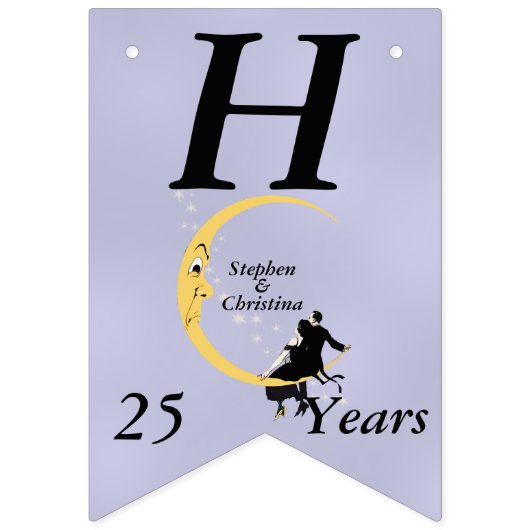 Bannière À Fanions Joyeux couple d'anniversaire sur les étoiles de la (Premier drapeau)