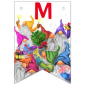 Bannière À Fanions Joyeux dessin de Noël Gnome Party - Amusant (Deuxième drapeau)