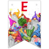 Bannière À Fanions Joyeux dessin de Noël Gnome Party - Amusant (Troisième drapeau)