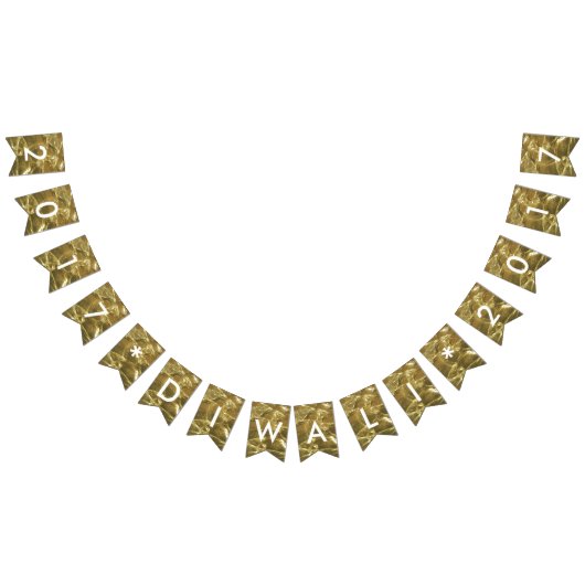 Bannière À Fanions Joyeux Diwali 2017 Gold White Parties scintillant  (Tout)