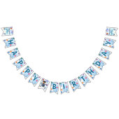 Bannière À Fanions Joyeux Enfants Anniversaire Moderne Bleu (Tout)