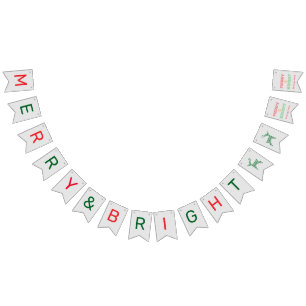 Bannière À Fanions Joyeux et brillant pull de Noël