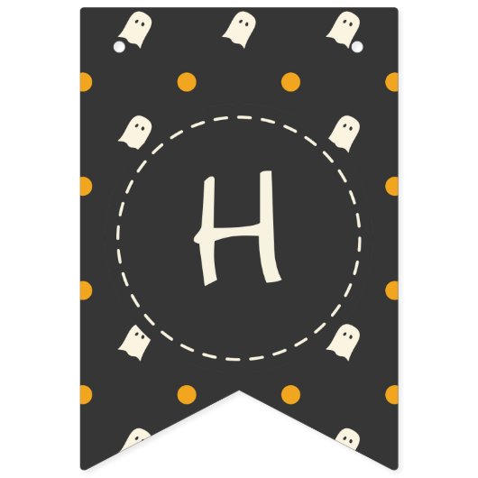 Bannière À Fanions  Joyeux Halloween. De mignons Pois Citrouilles fan (Premier drapeau)