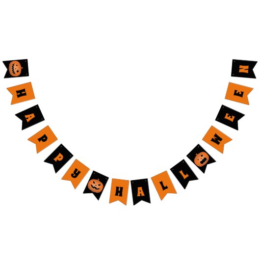 Bannière À Fanions Joyeux Halloween Haunted Jack-o'-lantern Citrouill (Tout)