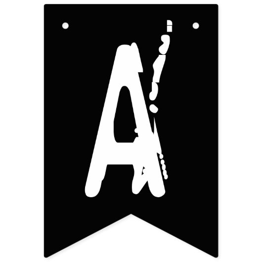 Bannière À Fanions Joyeux Halloween Orange Noir Violet Blanc Scratch (Deuxième drapeau)