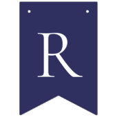 Bannière À Fanions Joyeux Noël blanc bleu de la marine (Troisième drapeau)