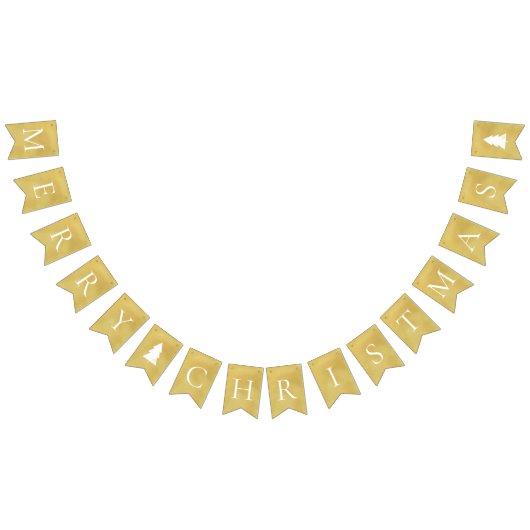 Bannière À Fanions Joyeux Noël blanc d'or Faux (Tout)