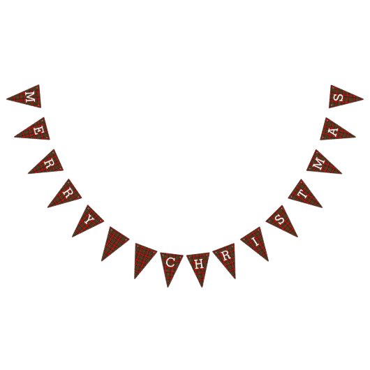 Bannière À Fanions Joyeux Noël de rétro plaid (Tout)