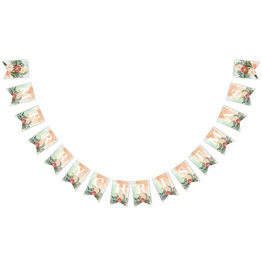 Bannière À Fanions JOYEUX NOËL | Poinsettia Splendor (Tout)