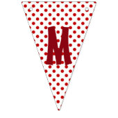 Bannière À Fanions Joyeux Noël Rouge Blanc Pois Nordic (Premier drapeau)