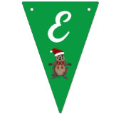 Bannière À Fanions Joyeux Noël rouge et vert Quokka (Deuxième drapeau)
