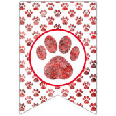 Bannière À Fanions Joyeux Noël Rouge Paw Silhouette avec 2images (Premier drapeau)