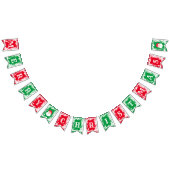 Bannière À Fanions Joyeux Noël Rouge Vert Blanc Motif (Tout)