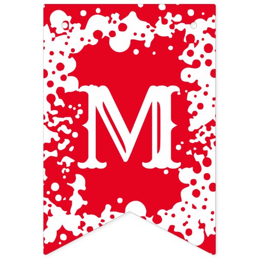 Bannière À Fanions Joyeux Noël Rouge Vert Blanc Motif (Premier drapeau)