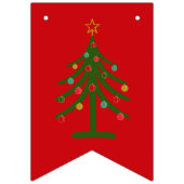 Bannière À Fanions Joyeux Noël rouge vert et or (Premier drapeau)