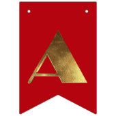 Bannière À Fanions Joyeux Noël Rouge Vert Golden Texte Typographie (Troisième drapeau)