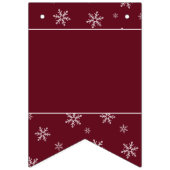 Bannière À Fanions Joyeux Noël Snowflakes sur la Bourgogne d'automne (Premier drapeau)