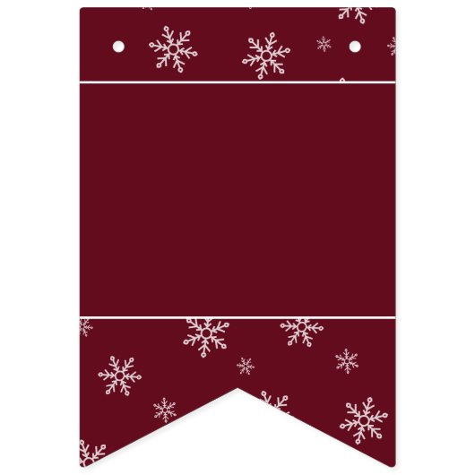 Bannière À Fanions Joyeux Noël Snowflakes sur la Bourgogne d'automne (Premier drapeau)