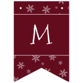 Bannière À Fanions Joyeux Noël Snowflakes sur la Bourgogne d'automne (Troisième drapeau)