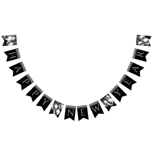 Bannière À Fanions Joyeux Nouvel An Silver (Tout)