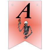 Bannière À Fanions Joyeux Squelette d'anniversaire tenant Rose rouge  (Deuxième drapeau)