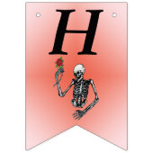 Bannière À Fanions Joyeux Squelette d'anniversaire tenant Rose rouge  (Premier drapeau)