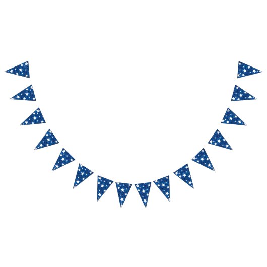 Bannière À Fanions Juillet 4 étoiles en bleu (Tout)