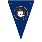 Bannière À Fanions Juillet Anniversaire Personnaliser le nom (Premier drapeau)