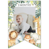 Bannière À Fanions Jungle safari animaux garçon photo d'anniversaire  (Deuxième drapeau)