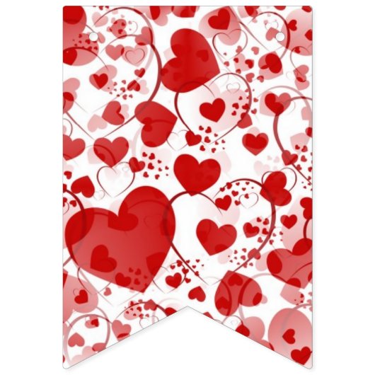 Bannière À Fanions JUST MARRIED - coeur amour motif design 2 (Deuxième drapeau)