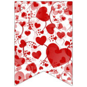 Bannière À Fanions JUST MARRIED - coeur amour motif design 2 (Premier drapeau)
