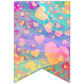 Bannière À Fanions JUST MARRIED - motif d'amour du coeur 3 (Deuxième drapeau)