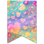Bannière À Fanions JUST MARRIED - motif d'amour du coeur 3 (Premier drapeau)