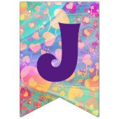 Bannière À Fanions JUST MARRIED - motif d'amour du coeur 3 (Troisième drapeau)