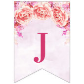 Bannière À Fanions Juste fleurs pourpres mariées d'aquarelle de (Troisième drapeau)