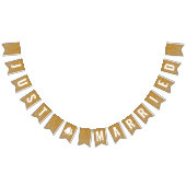 Bannière À Fanions Juste marié Gold Faux Parties scintillant (Tout)