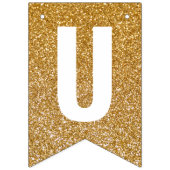 Bannière À Fanions Juste marié Gold Faux Parties scintillant (Troisième drapeau)