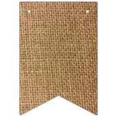 Bannière À Fanions Juste Marié Russe Burlap Neutral Beige Boho (Premier drapeau)