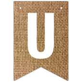 Bannière À Fanions Juste Marié Russe Burlap Neutral Beige Boho (Troisième drapeau)