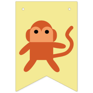 Bannière À Fanions Kawaii Cute Cheeky Singe