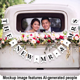 BANNIÈRE À FANIONS LA NOUVELLE DÉCORATION DE MARIAGE DE M. ET MME