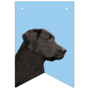 Bannière À Fanions Labrador Retriever Black Peinture Original Chien A
