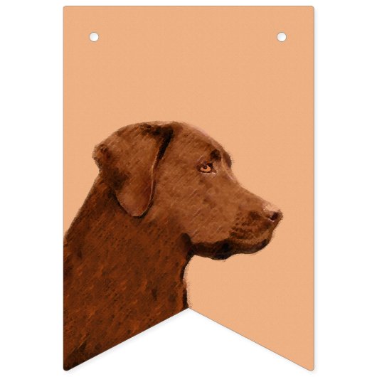 Bannière À Fanions Labrador Retriever (Chocolat) Peinture - Chien Art (Deuxième drapeau)